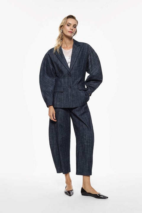 Pantaloni ampi stampa astratta vita alta