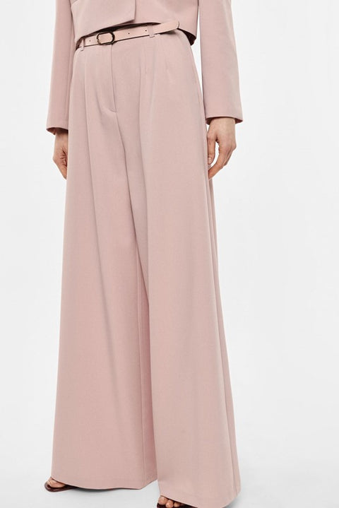 Pantalone ampio vita alta con cintura