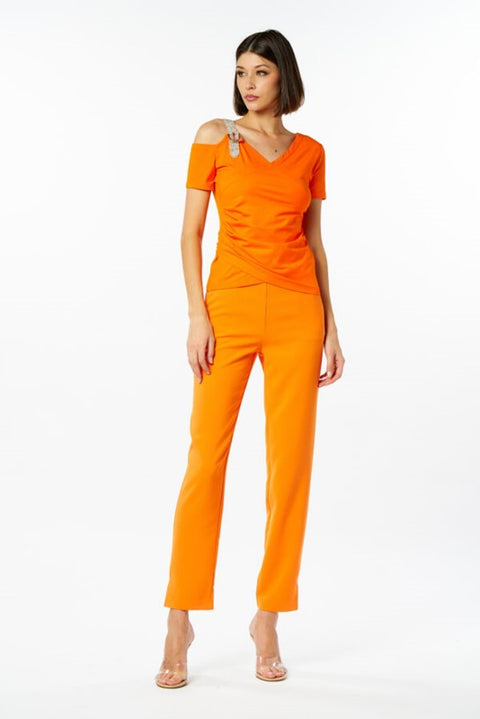 T-shirt cinturino diamanti