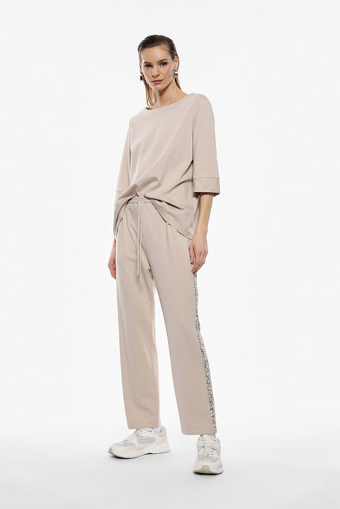 Pantalone jogger paillettes laterali