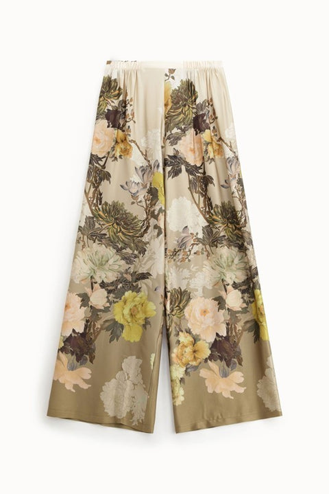 Pantaloni palazzo a vita alta stampati