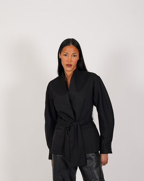 Giacca kimono manica over con cintura