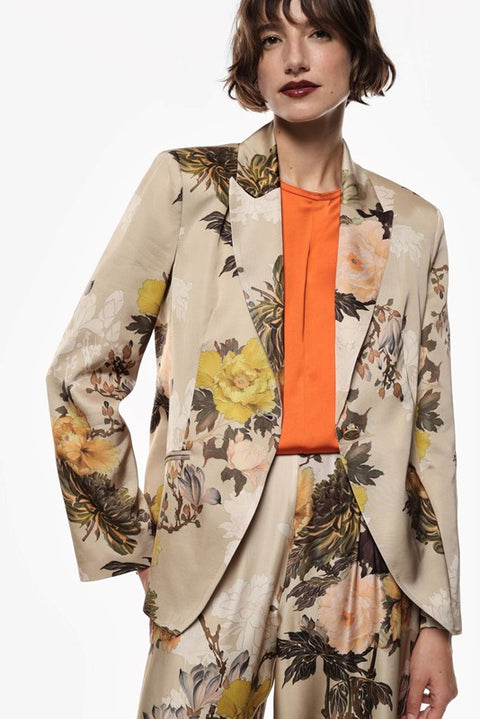 Blazer raso fiorato
