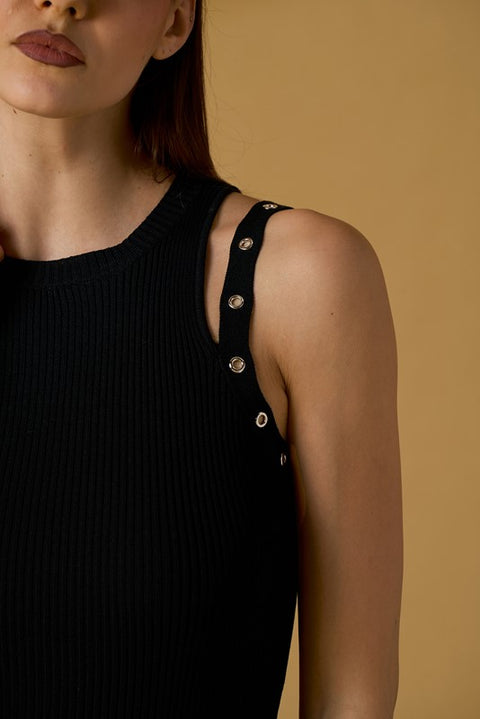 Abito lungo in maglia anelli