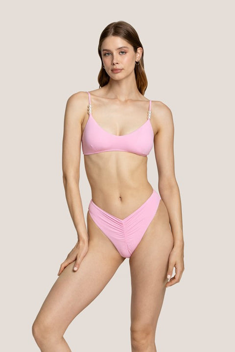 Top con spalline perle e slip vita alta pearl accessorize