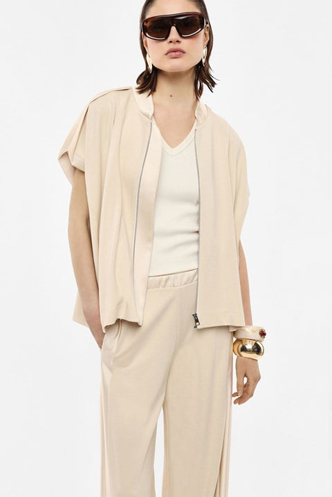 Felpa zip regular fit manica corta