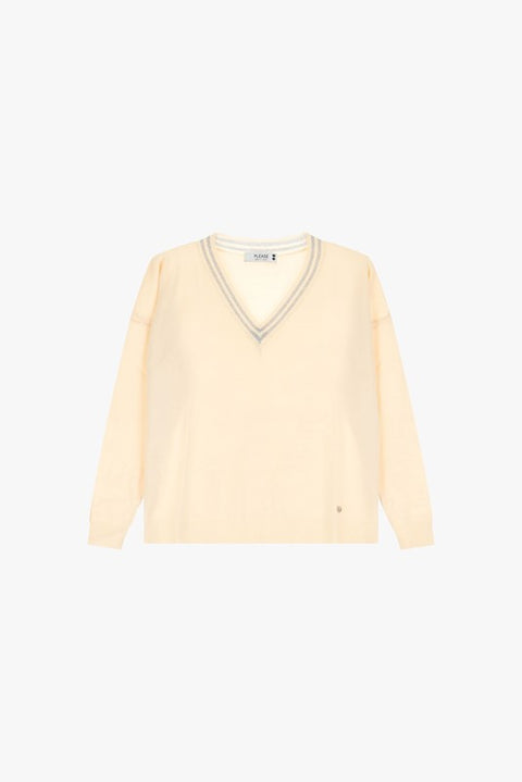 Maglione con scollo a v profilato