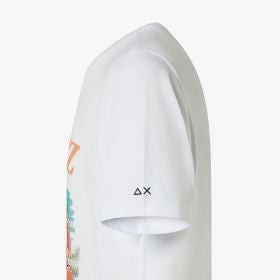 T-shirt in jersey di cotone con stampa spritz