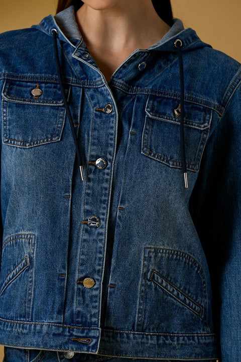 Giubbino jeans maxi logo