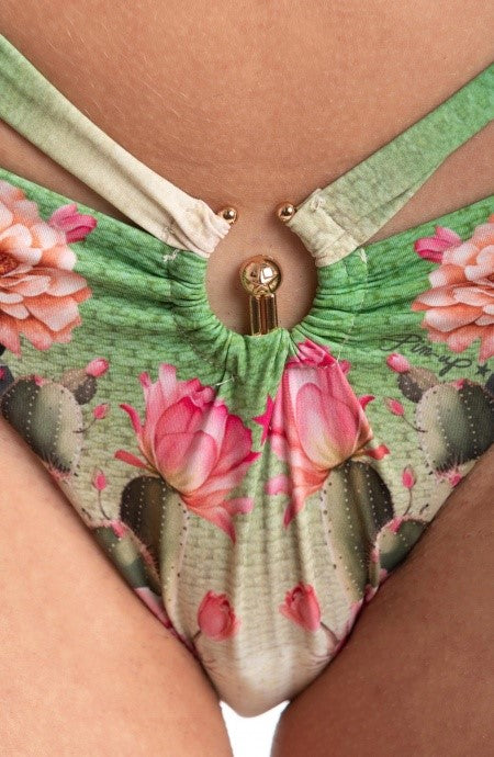 Bikini triangolo con lacci fiore del deserto