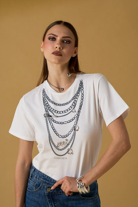 T-shirt collana piercing