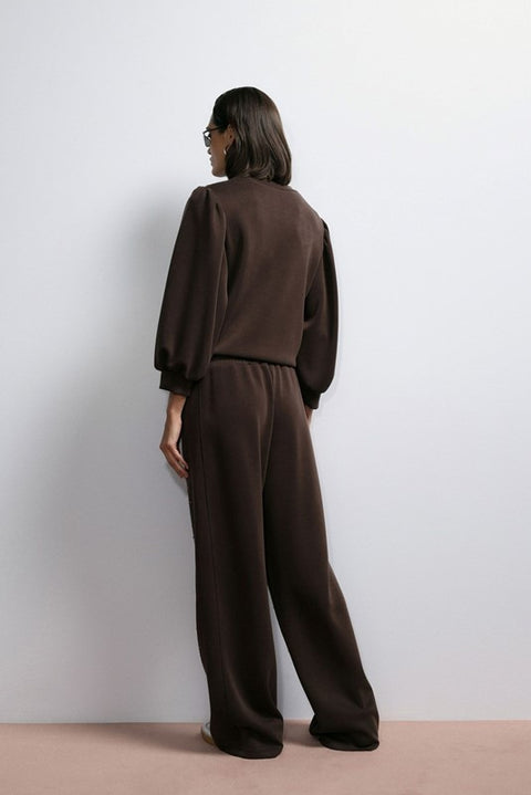 Pantalone felpa con coulisse e strass