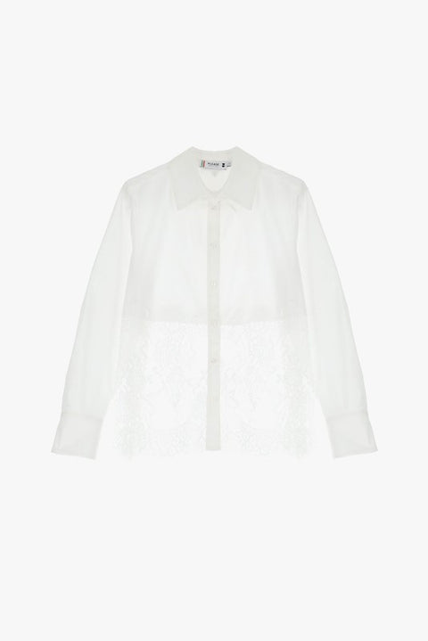 Camicia con colletto classico e pizzo