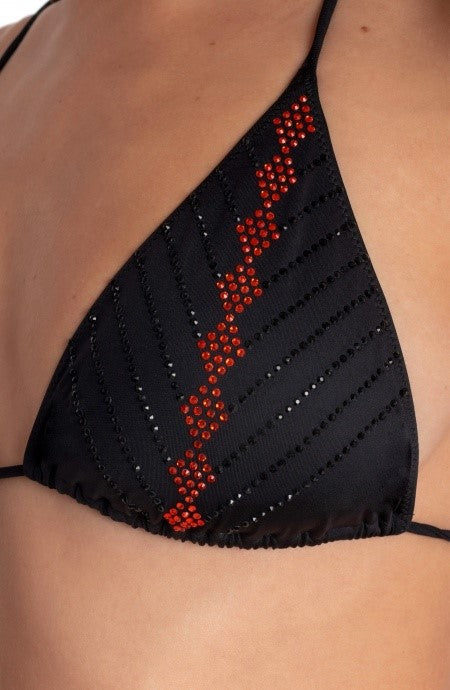 Bikini triangolo imbottito con cristalli