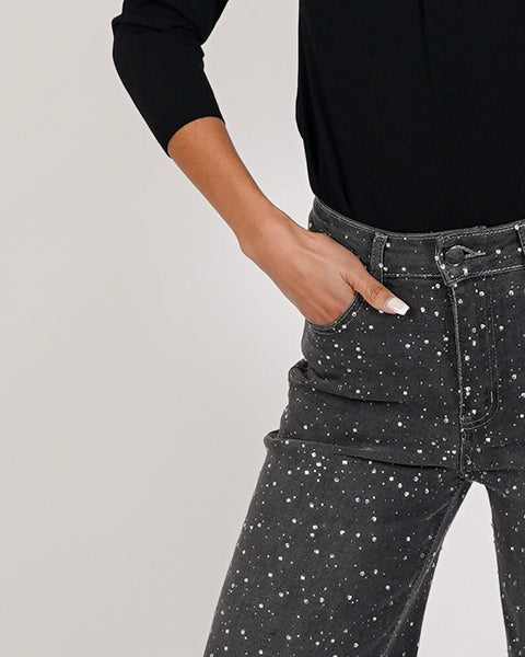 Jeans balloon fit full paillettes