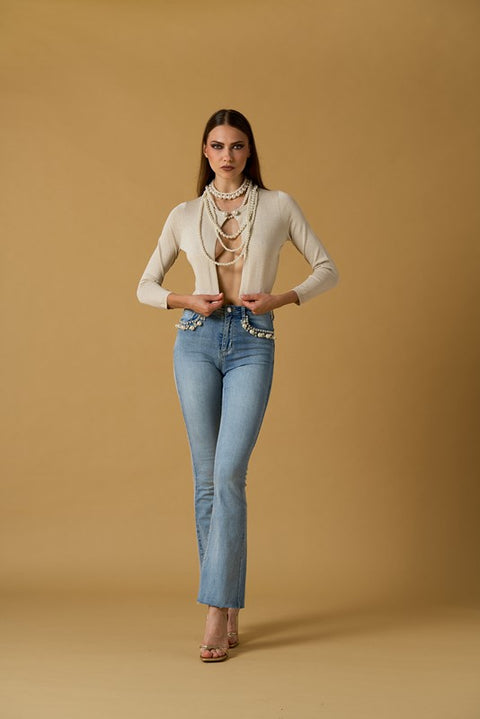 Micro cardigan iconico lurex