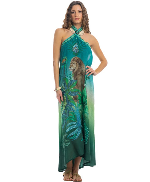 Abito lungo scollo americana lion