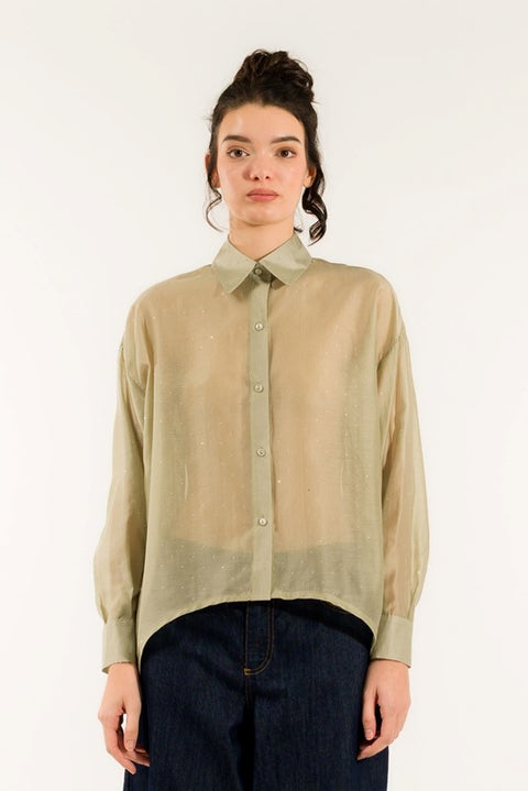 Camicia stondata strass