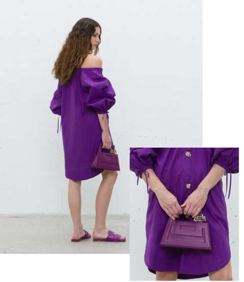 Abito camicia corto bottoni gioiello