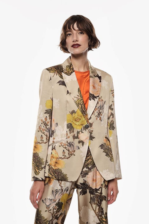 Blazer raso fiorato
