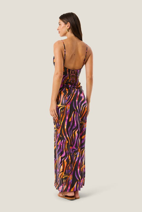 Abito lungo hypnotic zebra