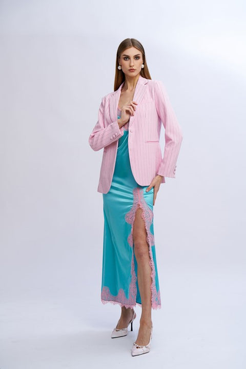 Blazer gessato diamanti