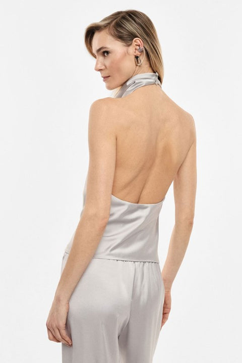 Top halter scollo morbido senza maniche