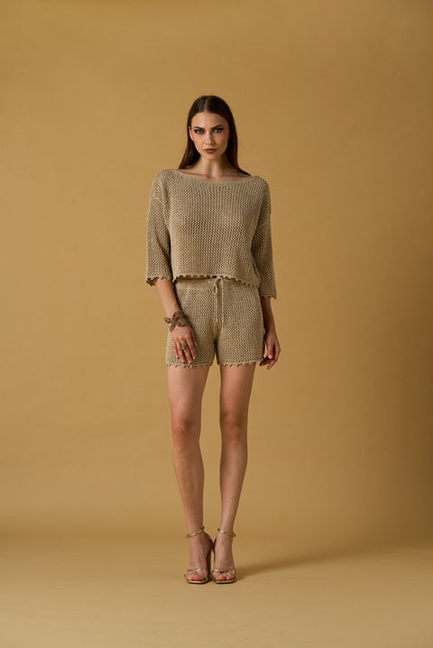 Maglia crochet lurex