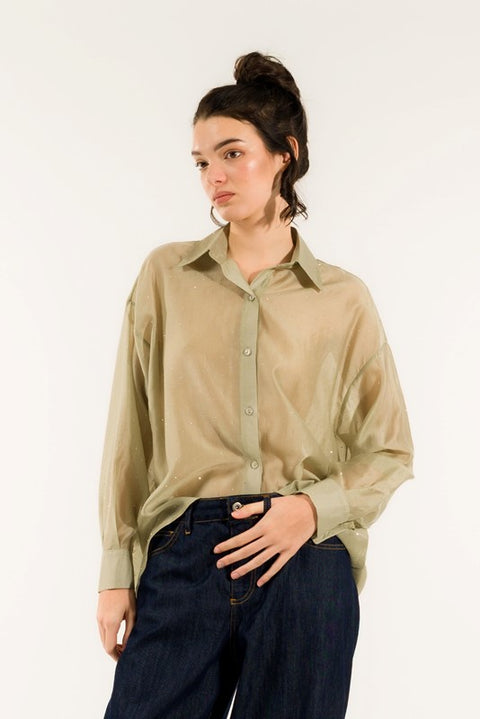 Camicia stondata strass