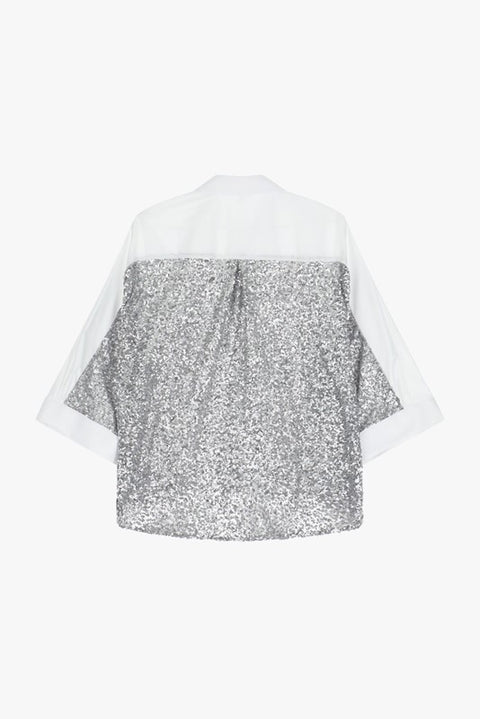 Camicia oversize con retro in paillettes