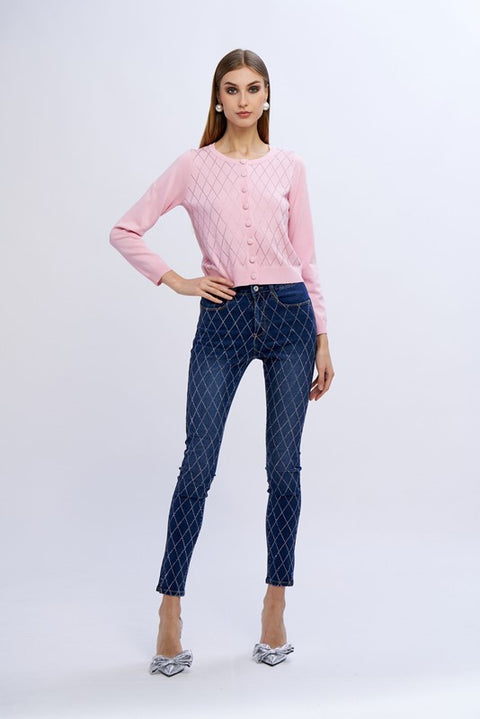 Cardigan rombi brillanti