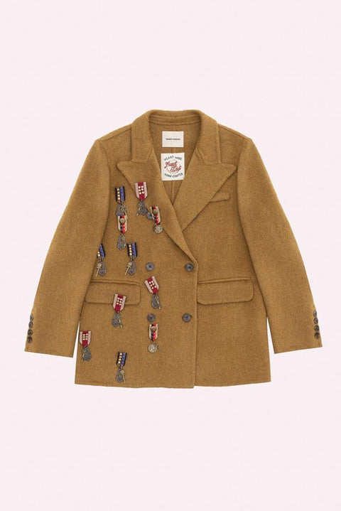 Multi pins wool blazer