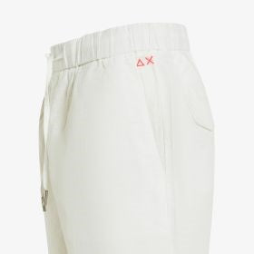 Bermuda in lino e cotone bianco