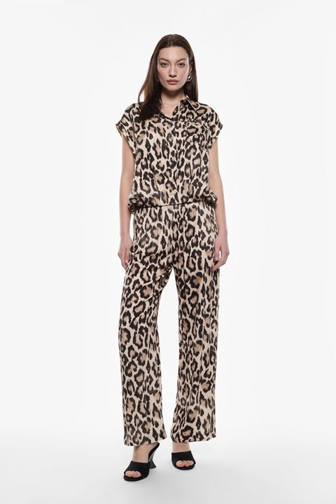 Pantaloni ampi stampa animalier