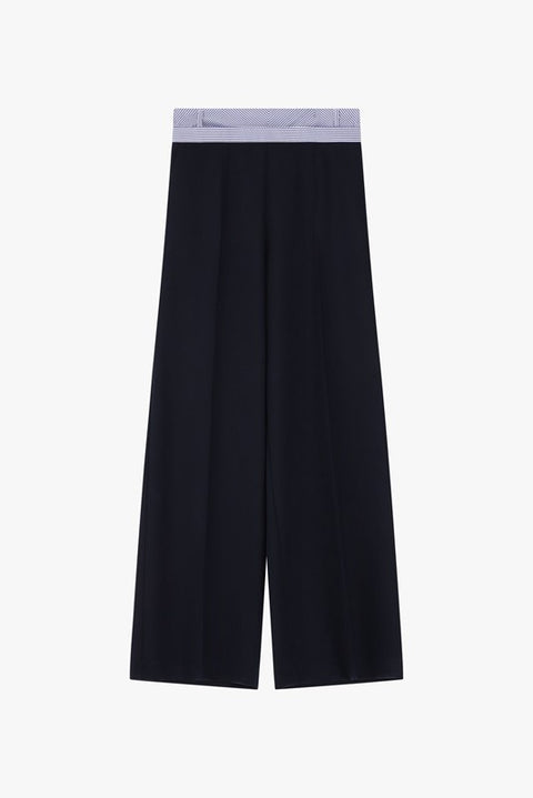 Pantaloni palazzo a vita alta con vita a righe
