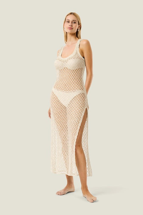 Abito lungo natural mesh