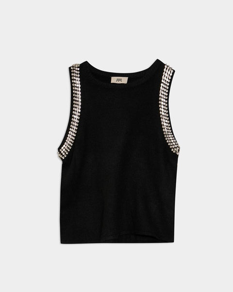 Gilet con strass giromanica