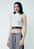 Top Cropped in Bielastico Offwhite - Gaëlle Paris<BR/>